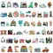 Wrapables Waterproof Vinyl Stickers for Water Bottles, Laptop, Phones, Skateboards, Decals for Teens, 100pcs World Travel